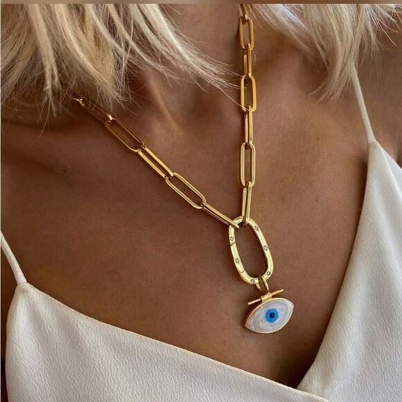 REVOLVE Jewelry - Gold evil eye necklace N481